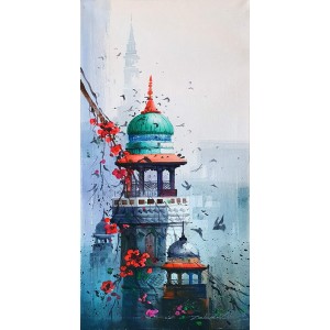 Zahid Ashraf, 12 x 24 inch, Acrylic on Canvas, Cityscape Painting, AC-ZHA-086